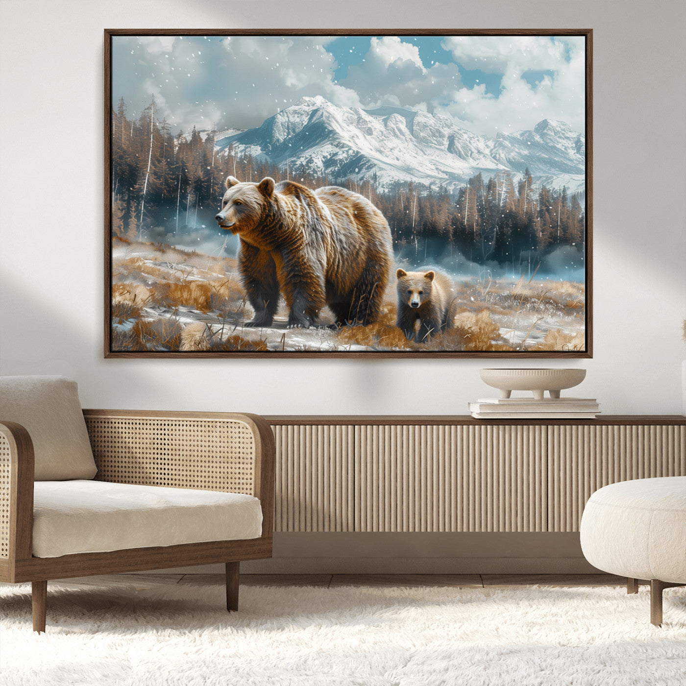 MGV-FC-36X24 - Bear and Baby Bear Wall Art Canvas Print