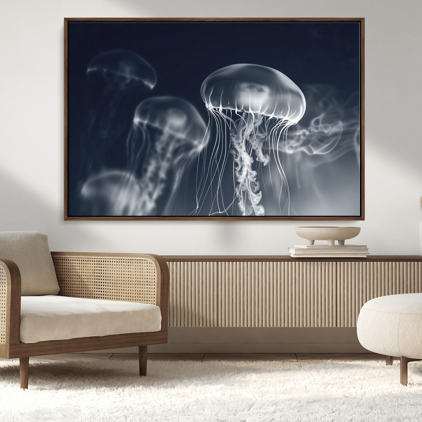 MGV-FC-36X24 - Jellyfish Wall Art Canvas Print, Modern Abstract Jellyfish Wall Decor