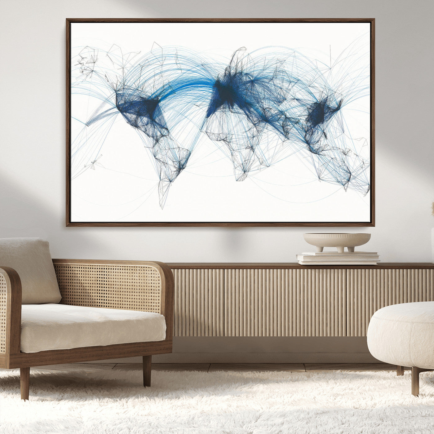 MGV-FC-36X24 - Push Pin World Map Canvas Print – Framed Wall Art for Couples to Track Their Travels – Anniversary