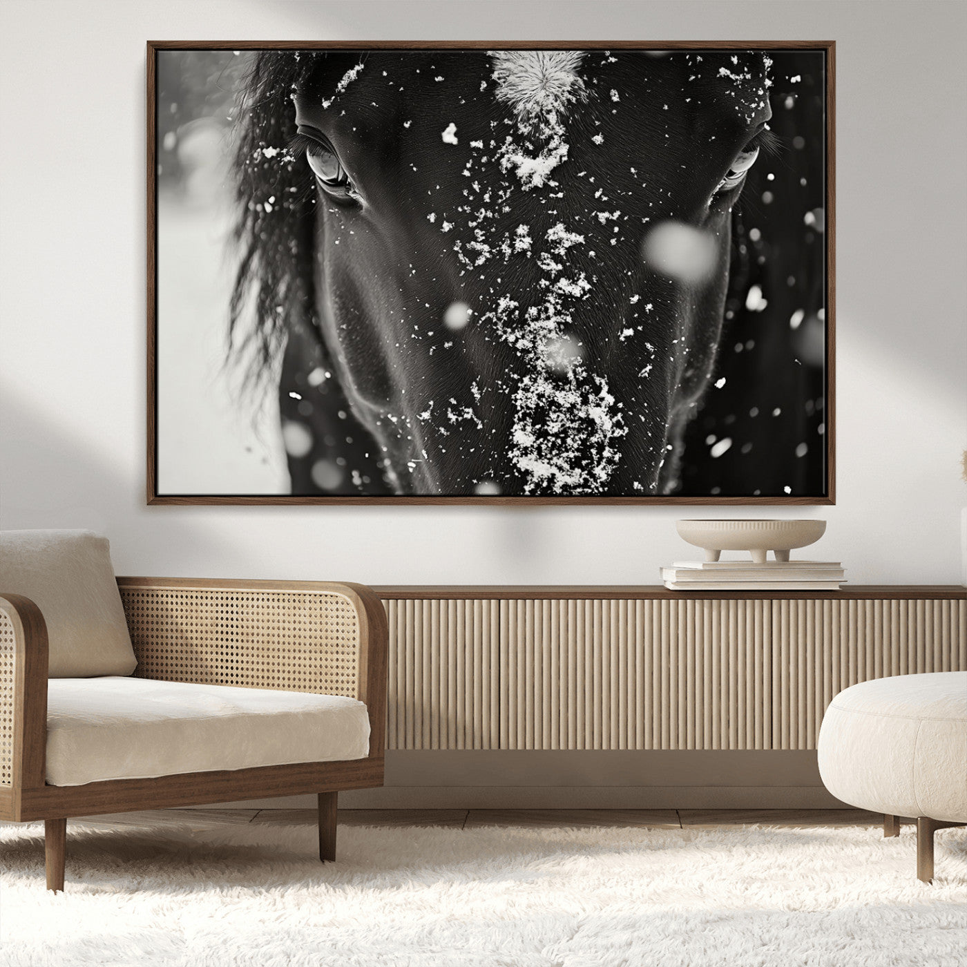 MGV-FC-36X24 - Winter Horse Snow Wall Art Canvas Print