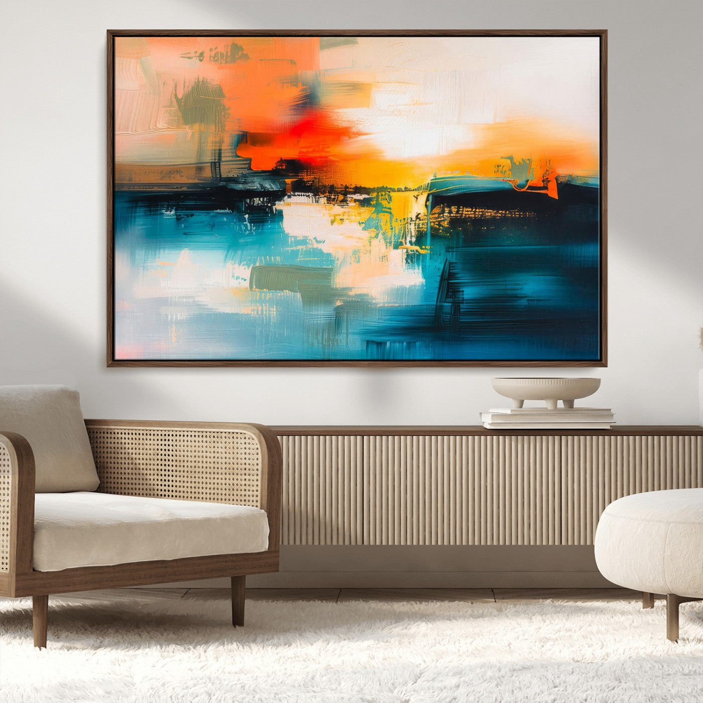 MGV-FC-36X24 - Colorful Abstract Wall Art | Bold Modern Canvas Print | Ready to Hang and Framed for Living Room or