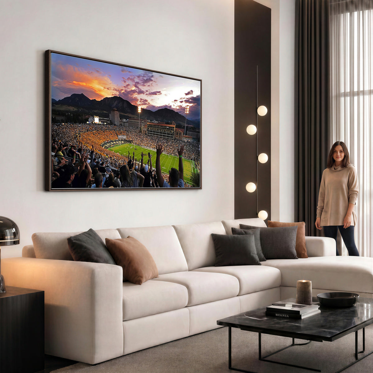 52579-MGV-CV-36X24 - Folsom Field, University of Colorado Buffaloes Football, Framed and Ready to Hang