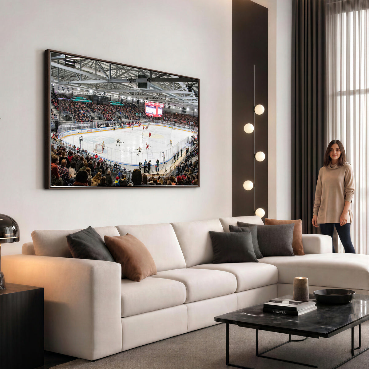 79352-MGV-CV-36X24 - Lausanne Arena Ice Hockey Stadium Wall Art Canvas Print