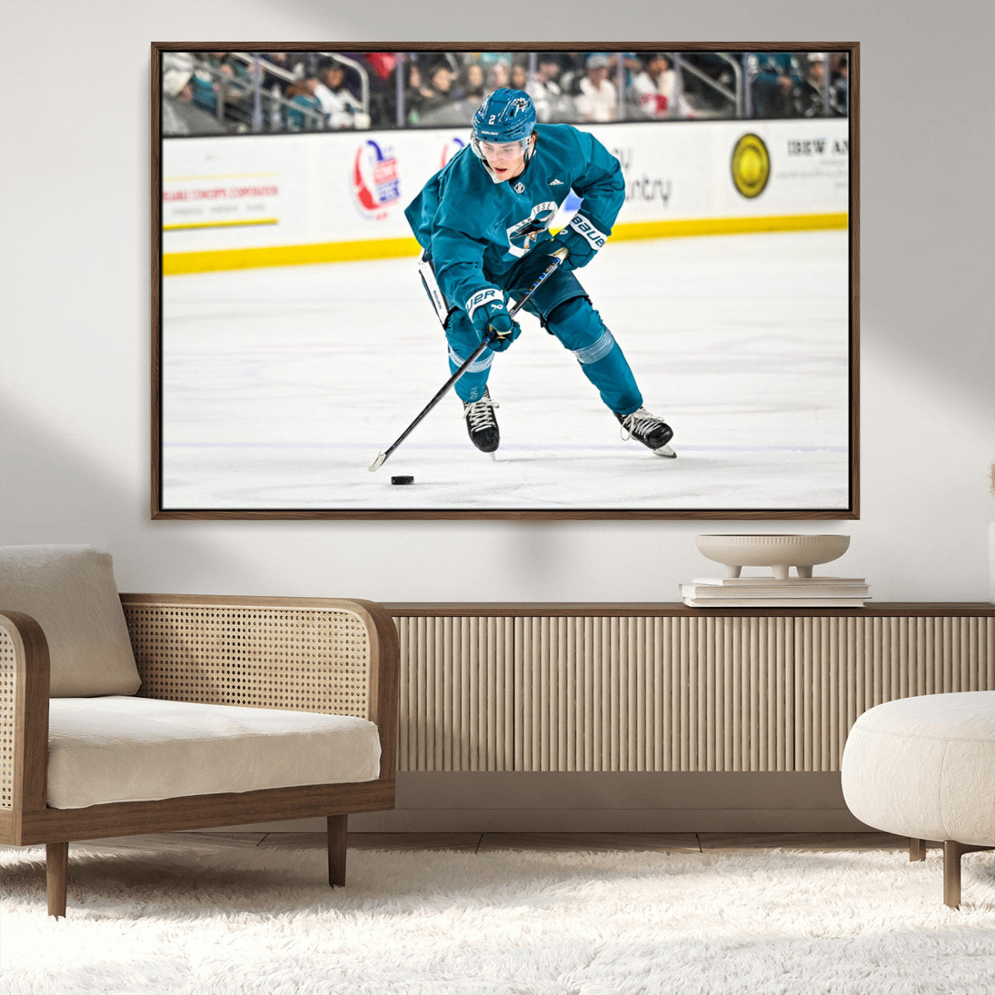 MGV-FC-36X24 - San Jose Sharks Ice Hockey Player Wall Art Canvas Print