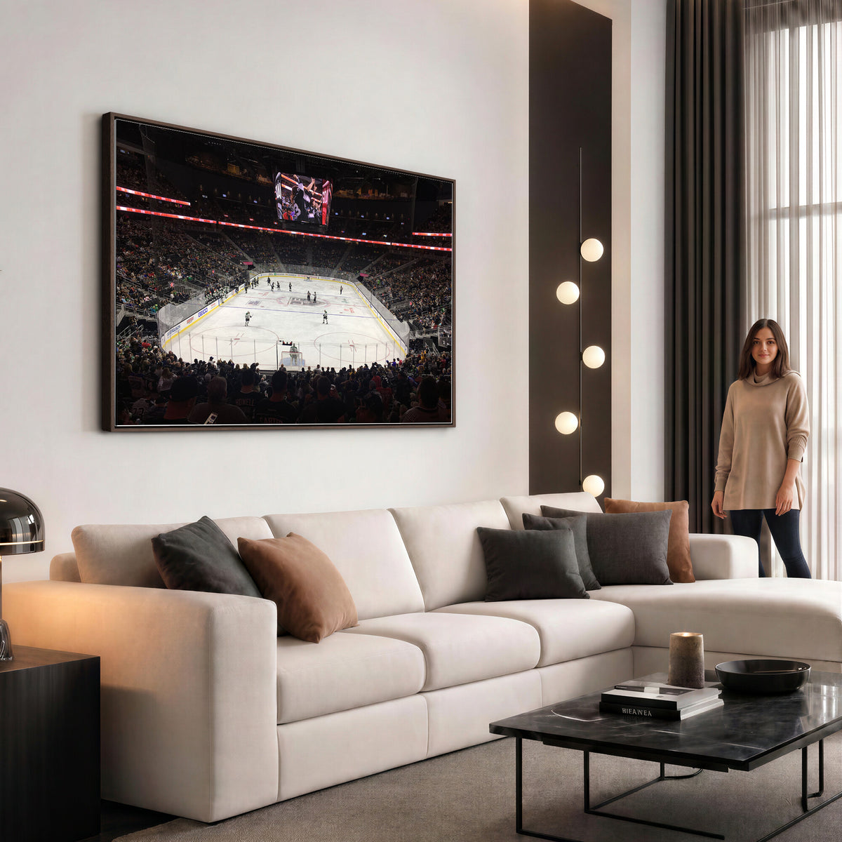 14802-MGV-CV-36X24 - T Mobile Arena Paradise Nevada Vegas Golden Knights Ice Hockey Stadium