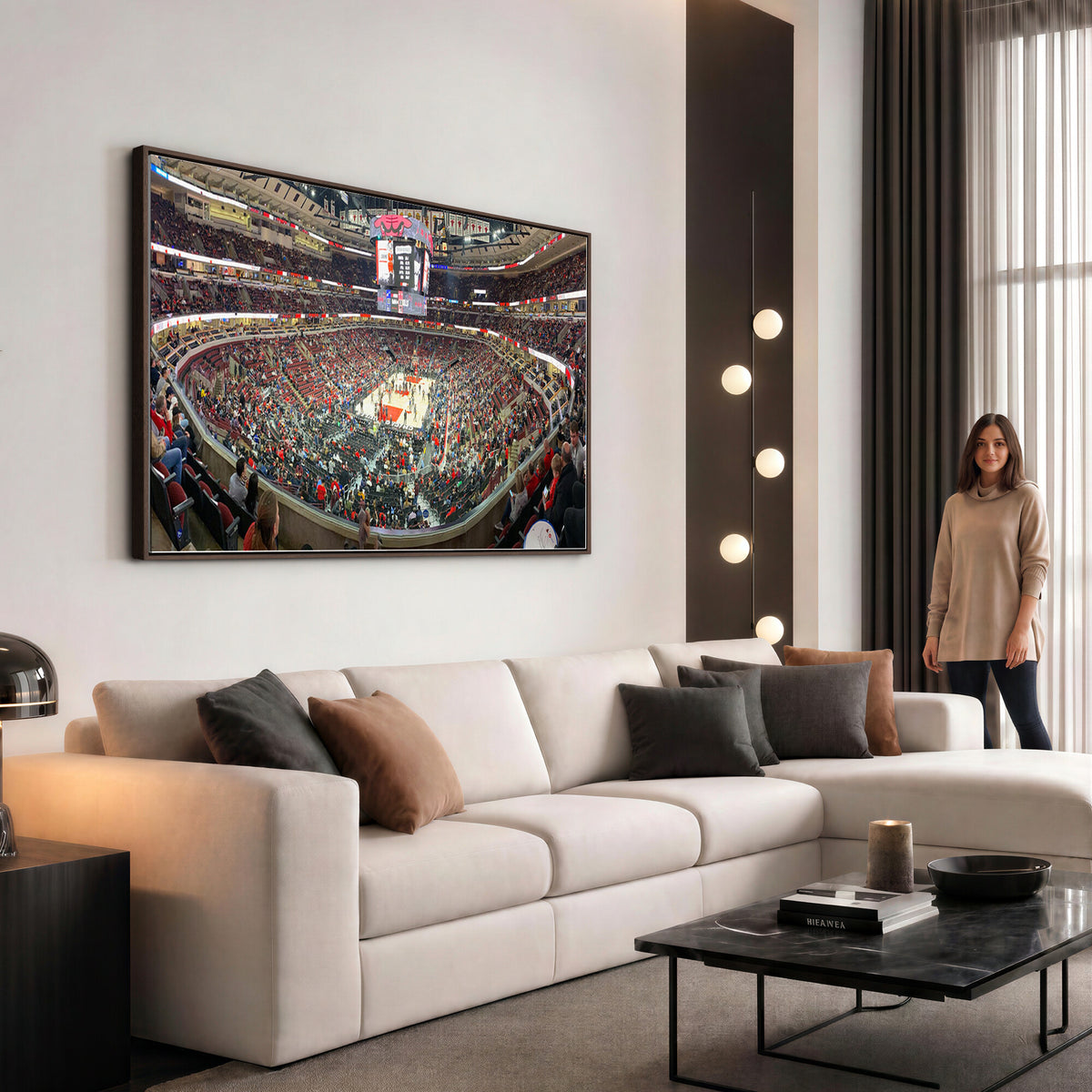 43481-MGV-CV-36X24 - United Center Chicago Bulls Stadium Wall Art Canvas Print