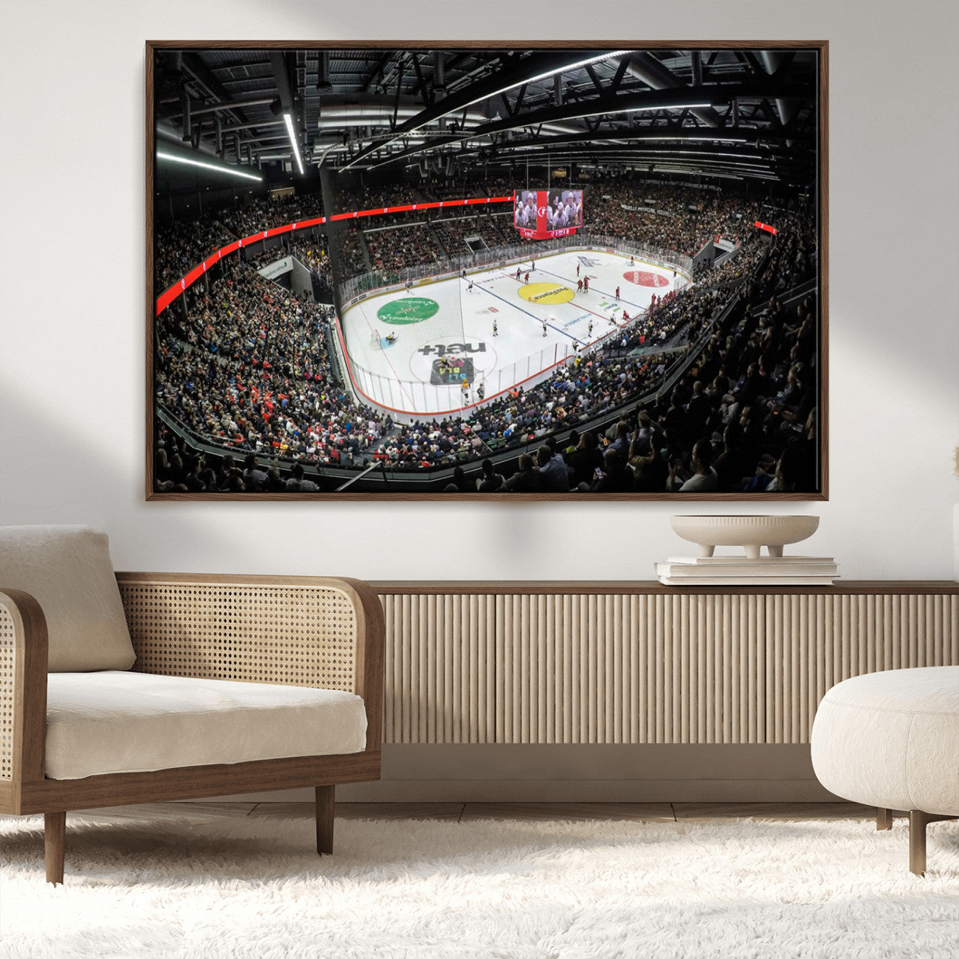 MGV-FC-36X24 - Vaudoise Lausanne Ice Hockey Arena Stadium Wall Art Canvas, Vaudoise Lausanne Ice Hockey Canvas