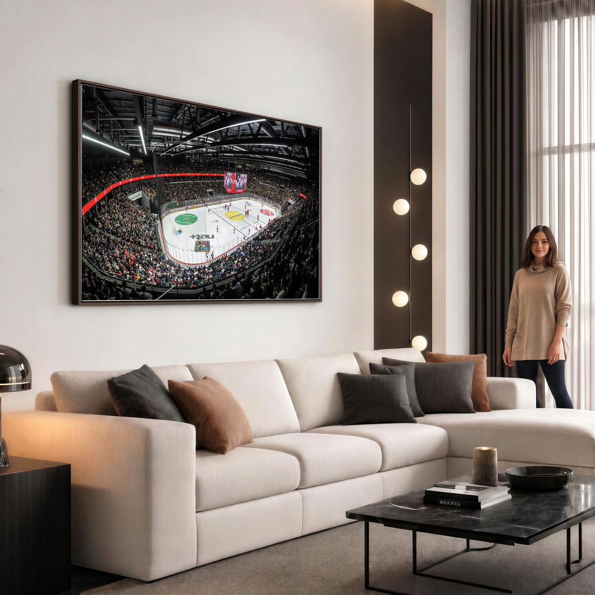 46282-MGV-CV-36X24 - Vaudoise Lausanne Ice Hockey Arena Stadium Wall Art Canvas