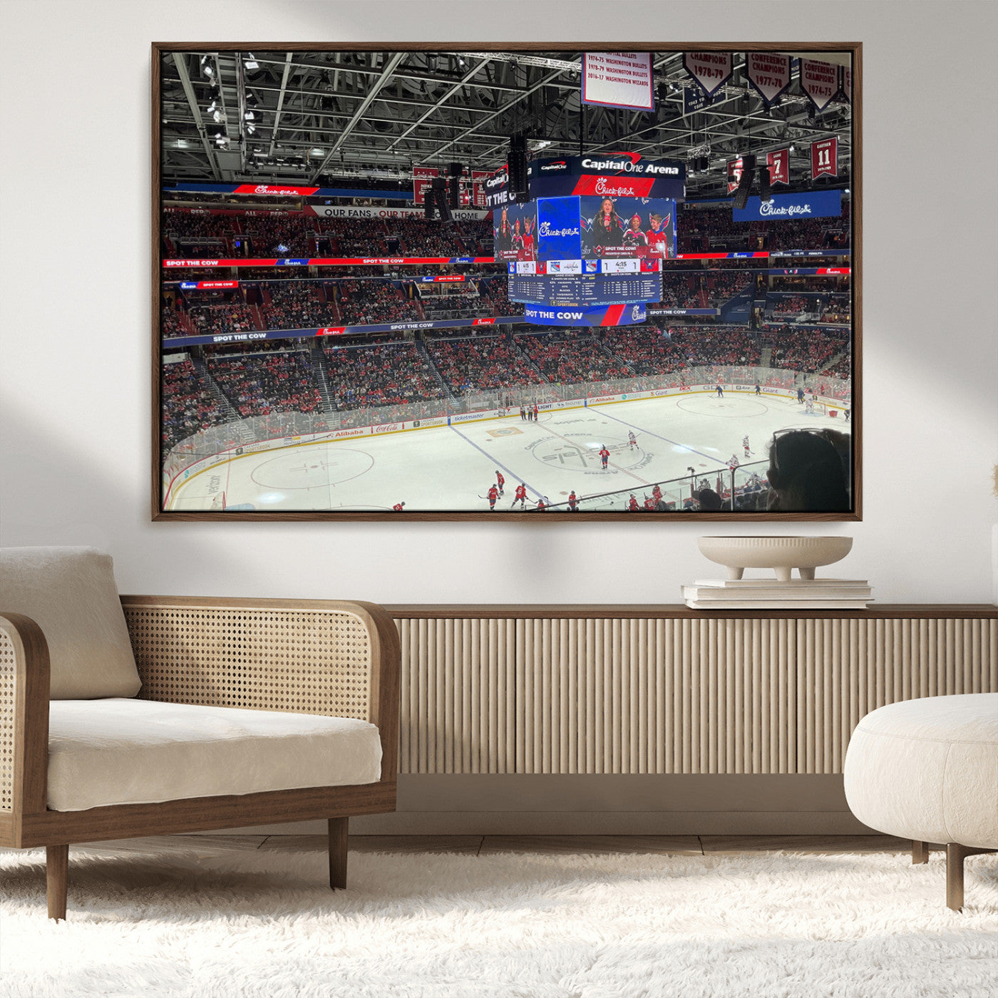 MGV-FC-36X24 - Washington Capitols New York Rangers Ice Hockey Game Stadium Wall Art Canvas Print