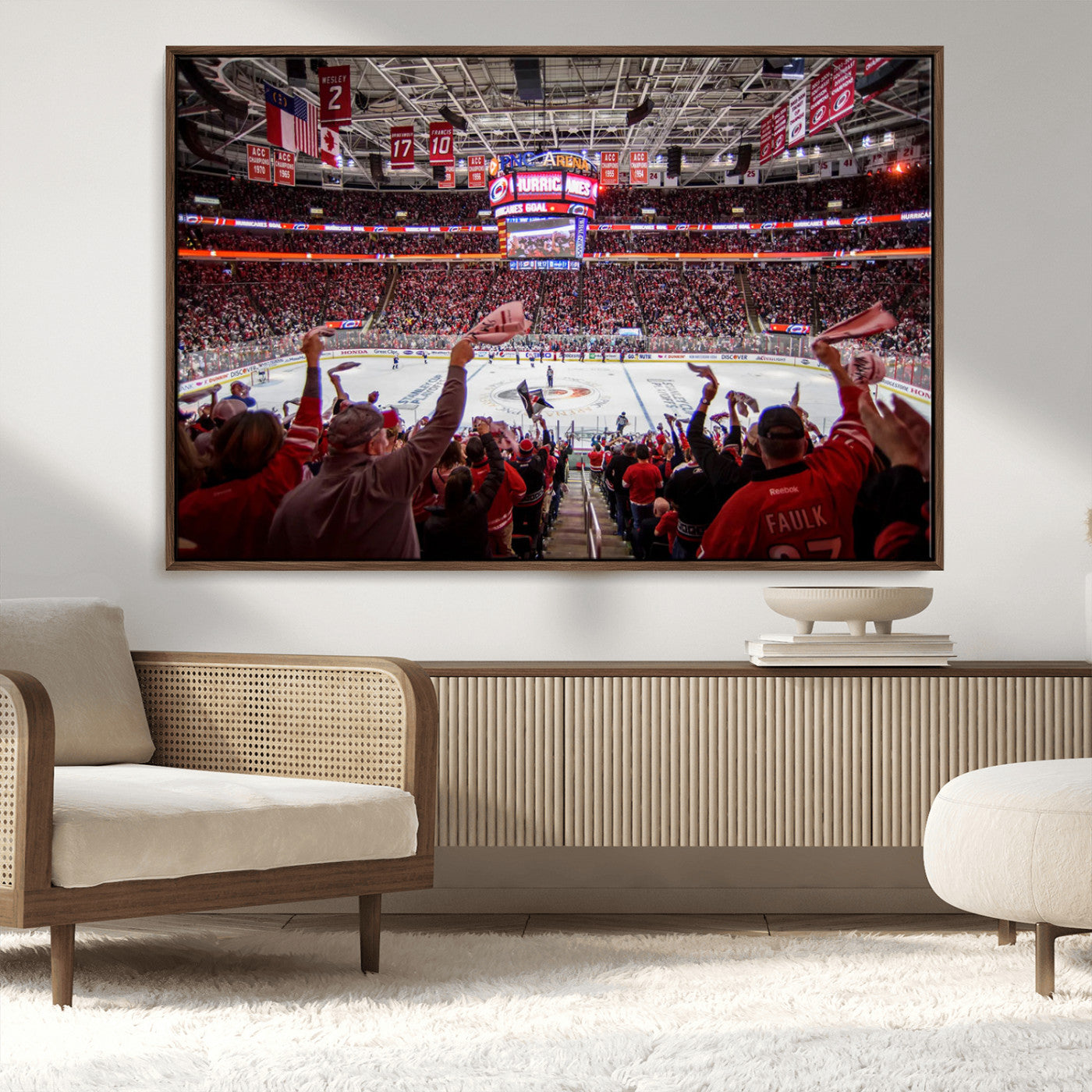 MGV-FC-36X24 - Carolina Hurricanes Ice Hockey Stadium Wall Art, Carolina Hurricanes Canvas Print