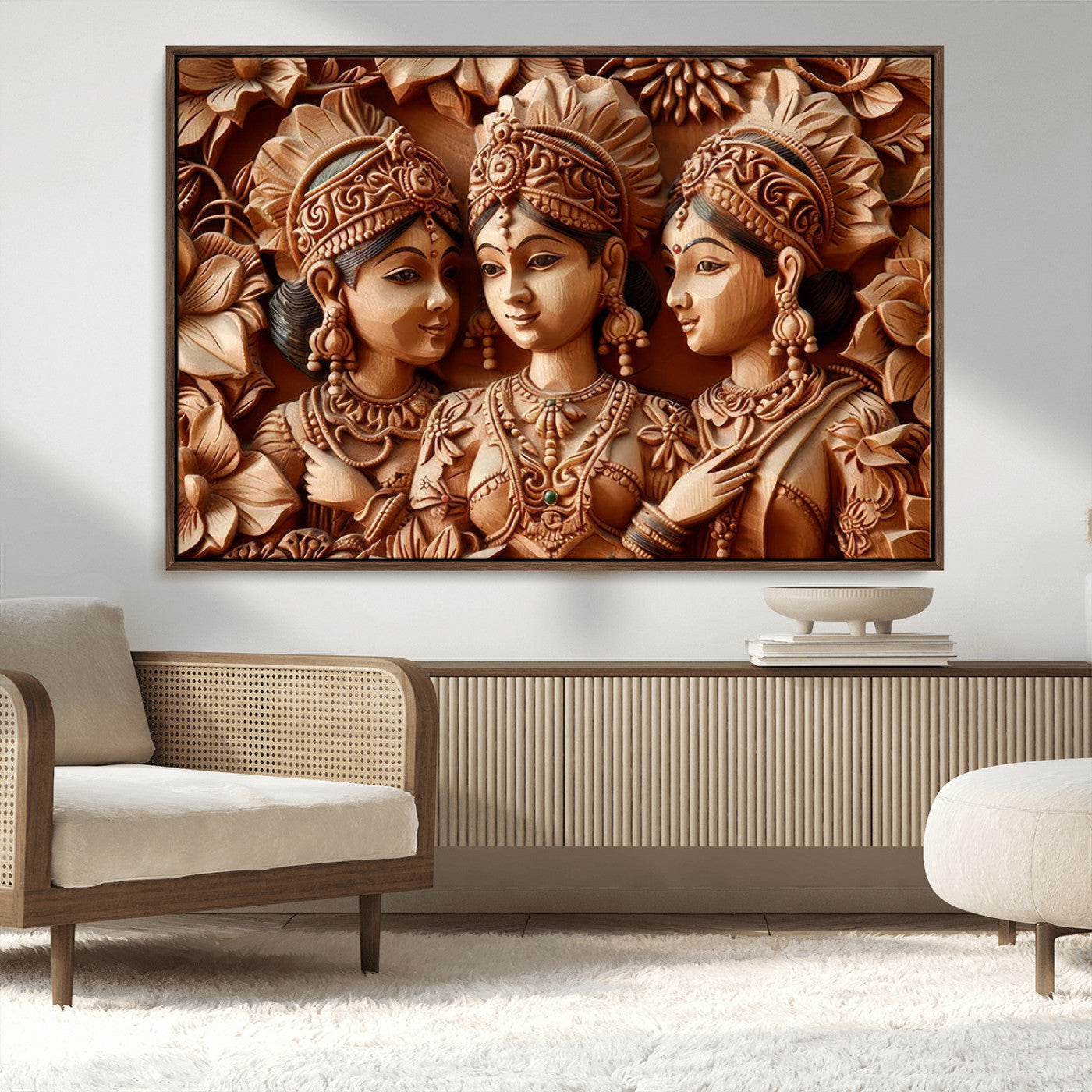 MGV-FC-36X24 - Indian Woman Statue Wall Art Canvas Print