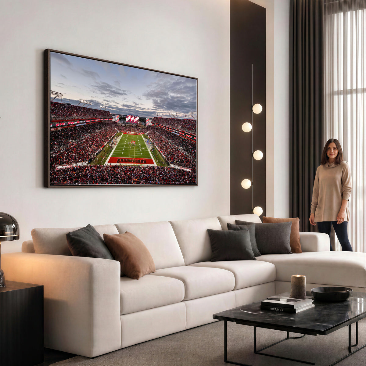 35698-MGV-CV-36X24 - Florida Tampa Raymond James Stadium Wall Art Canvas Print - NFL Football Stadium Print Canvas