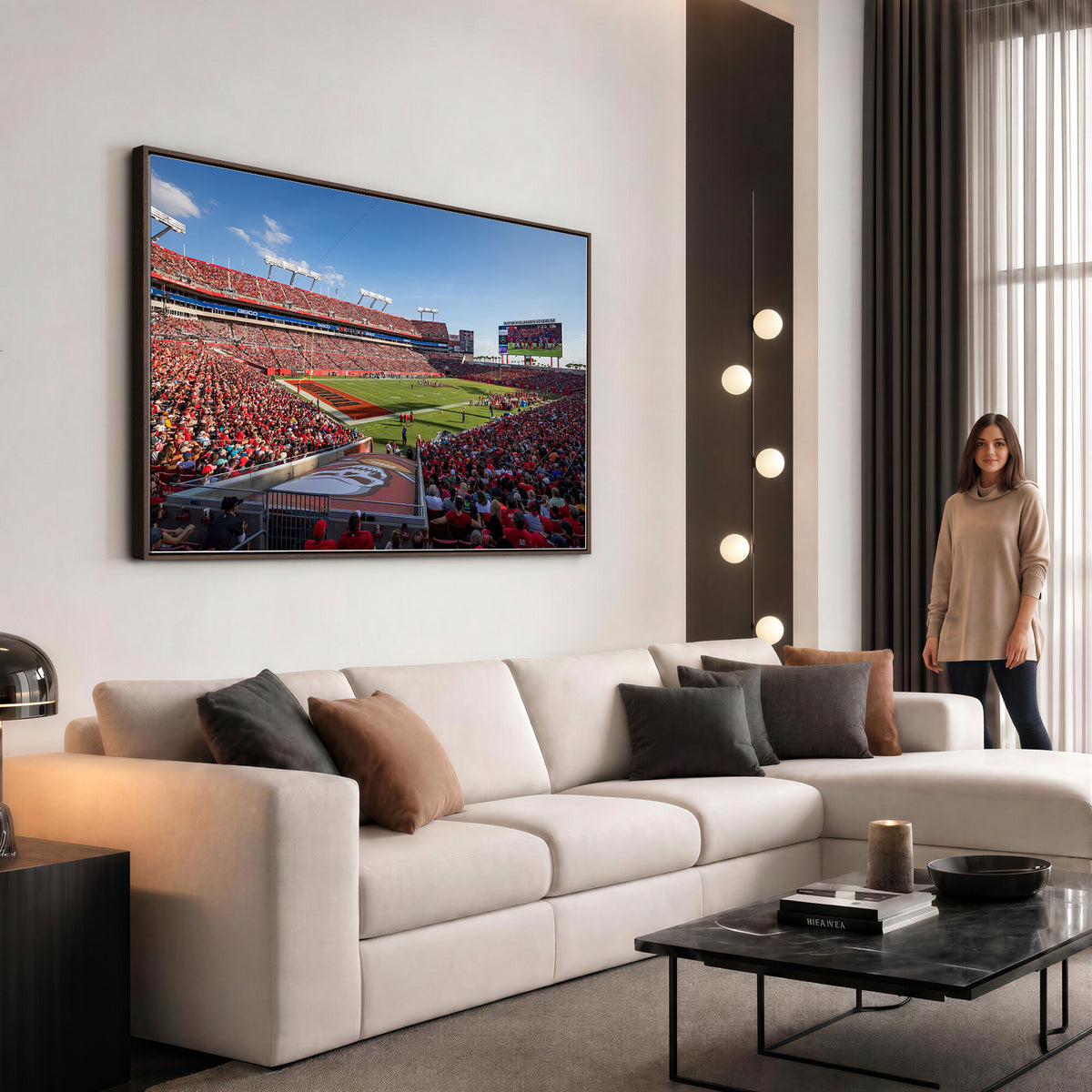 65229-MGV-CV-36X24 - Florida Tampa Raymond James Stadium Wall Art Canvas Print - NFL Football Stadium Print