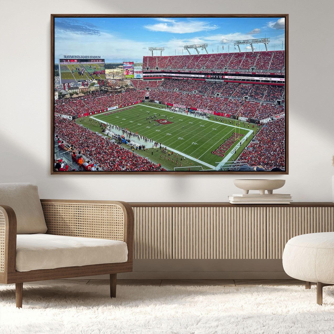 MGV-FC-36X24 - Florida Tampa Raymond James Stadium Wall Art Canvas Print - NFL Football Stadium Print Canvas