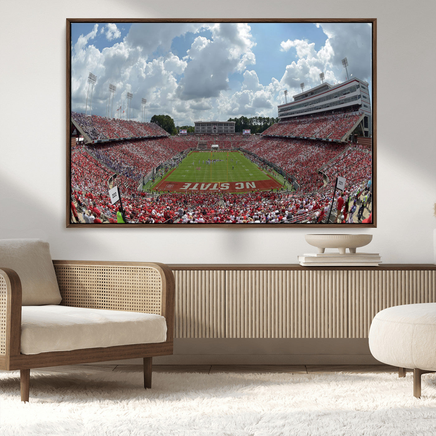 MGV-FC-36X24 - NC State Wolfpack Football Team Print Canvas- Raleigh Carter-Finley Stadium Wall Art Canvas Print