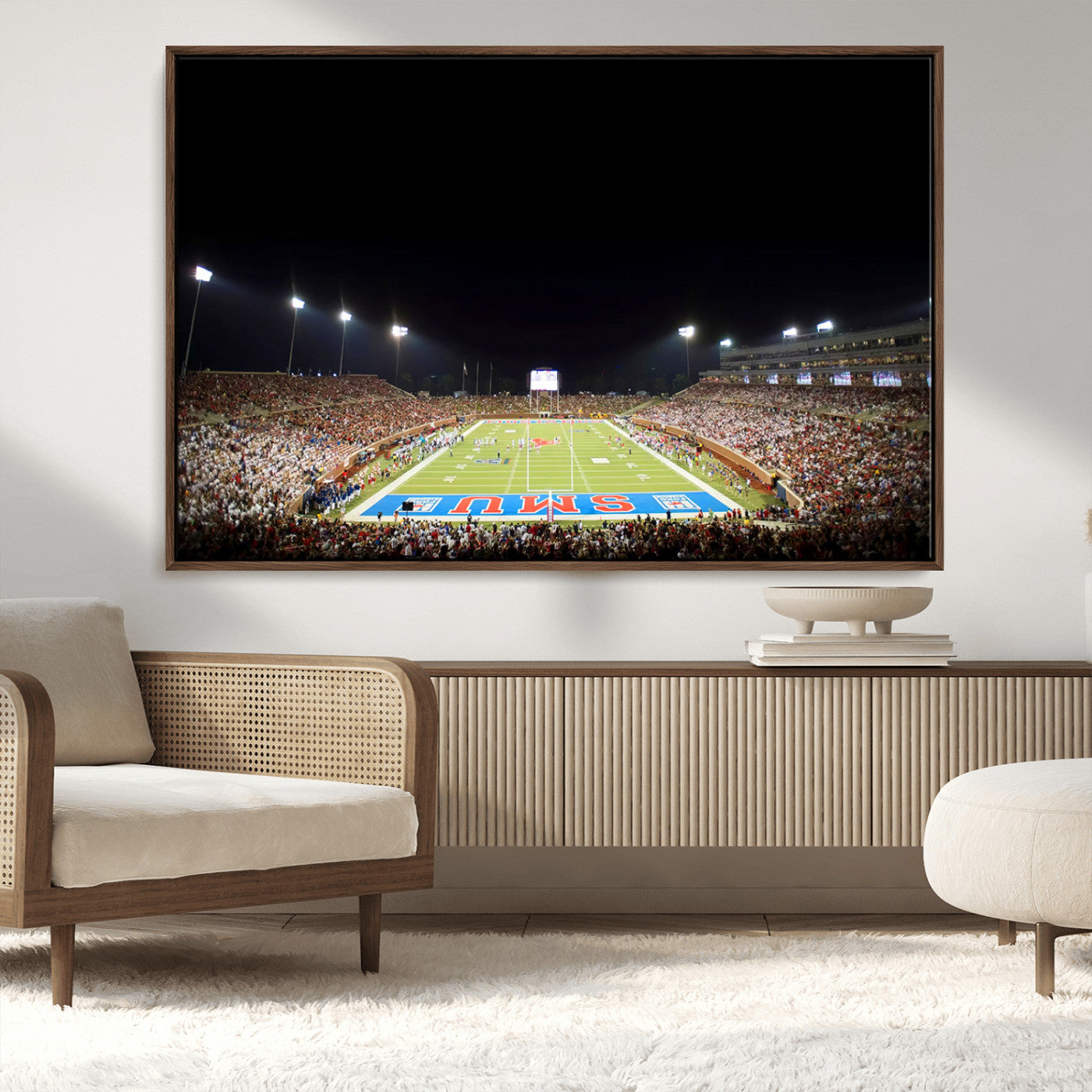 MGV-FC-36X24 - SMU Mustangs Football Team Print - Dallas Gerald J. Ford Stadium Wall Art Canvas Print