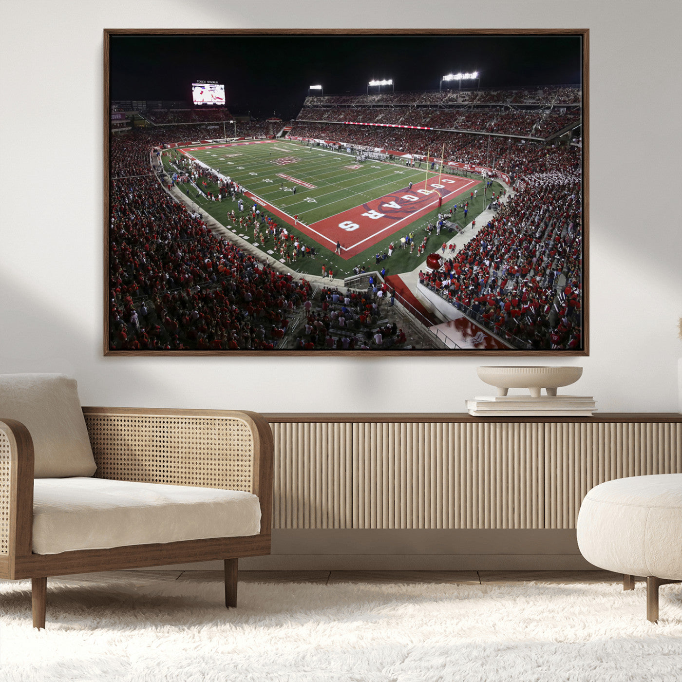 MGV-FC-36X24 - Houston Cougars Football Team Print - Houston TDECU Stadium Wall Art Canvas Print