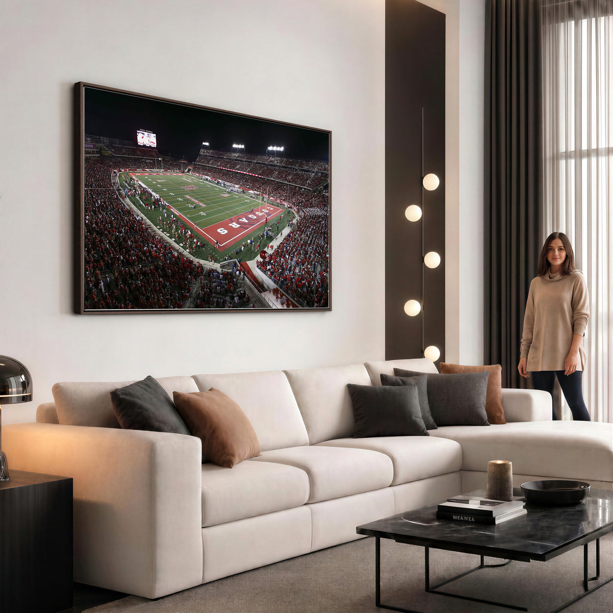 94207-MGV-CV-36X24 - Houston Cougars Football Team Print - Houston TDECU Stadium Wall Art Canvas Print