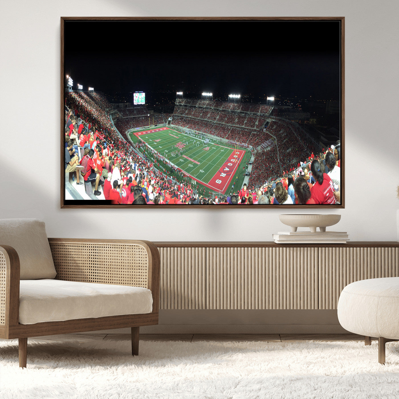 MGV-FC-36X24 - Houston Cougars Football Team Print - Houston TDECU Stadium Wall Art Canvas Print