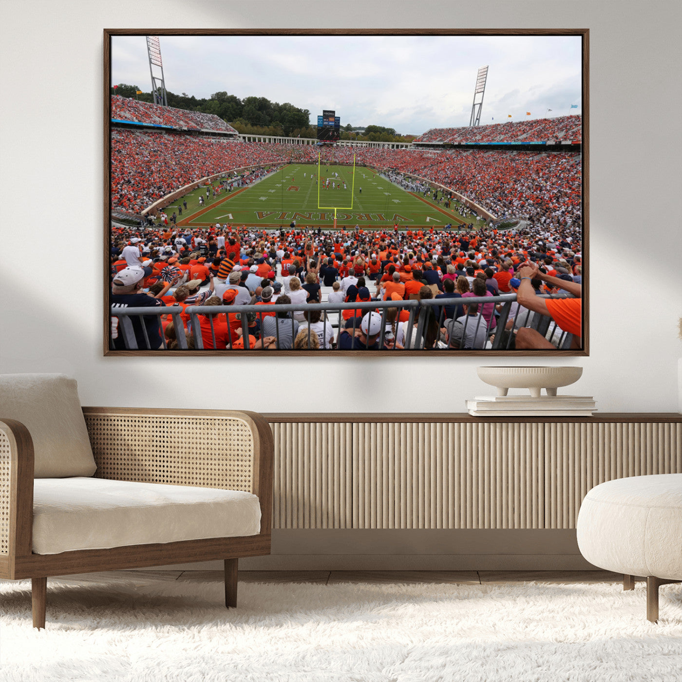 MGV-FC-36X24 - Virginia Cavaliers Football Team Print - Charlottesville Scott Stadium Print Wall Art Canvas