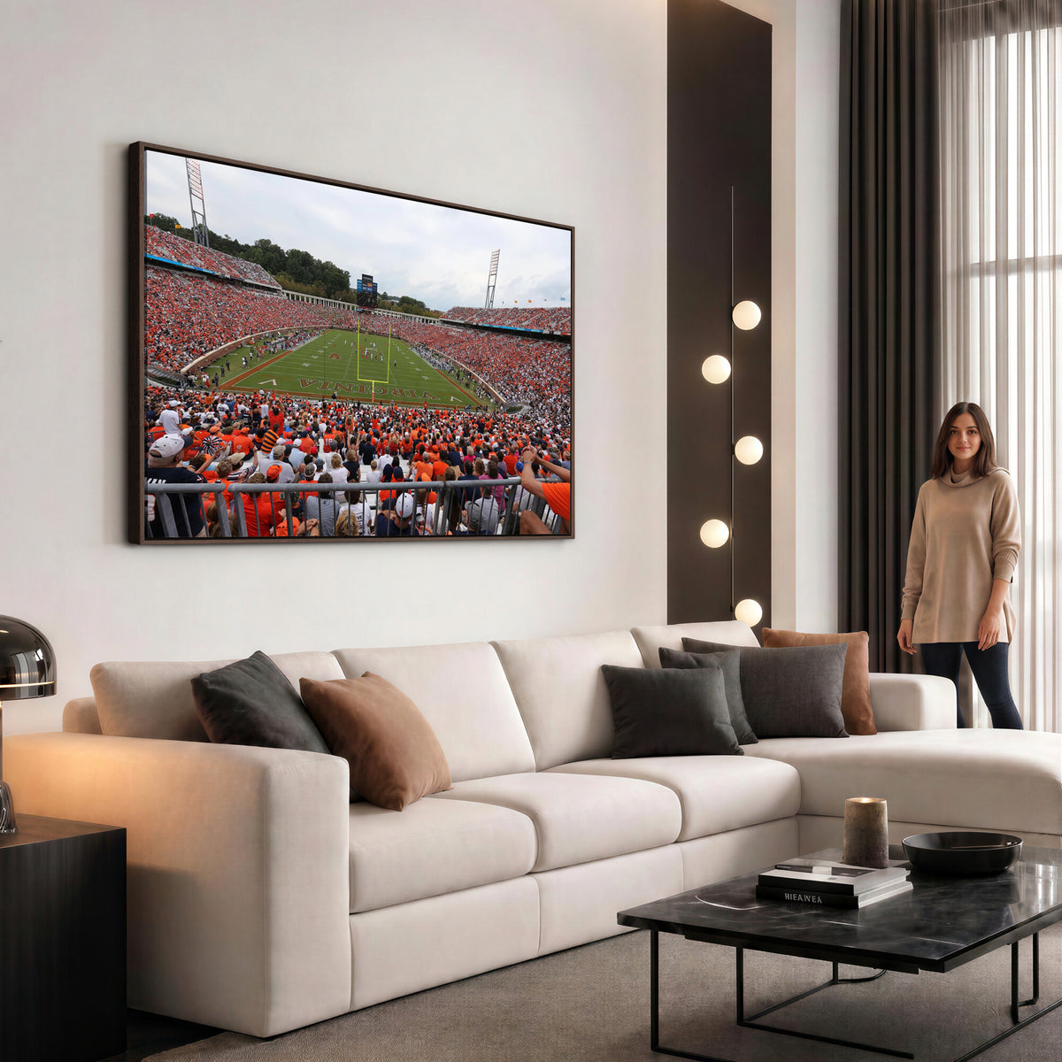 63606-MGV-CV-36X24 - Virginia Cavaliers Football Team Print, Charlottesville, Extra Large Game Room Wall Decor