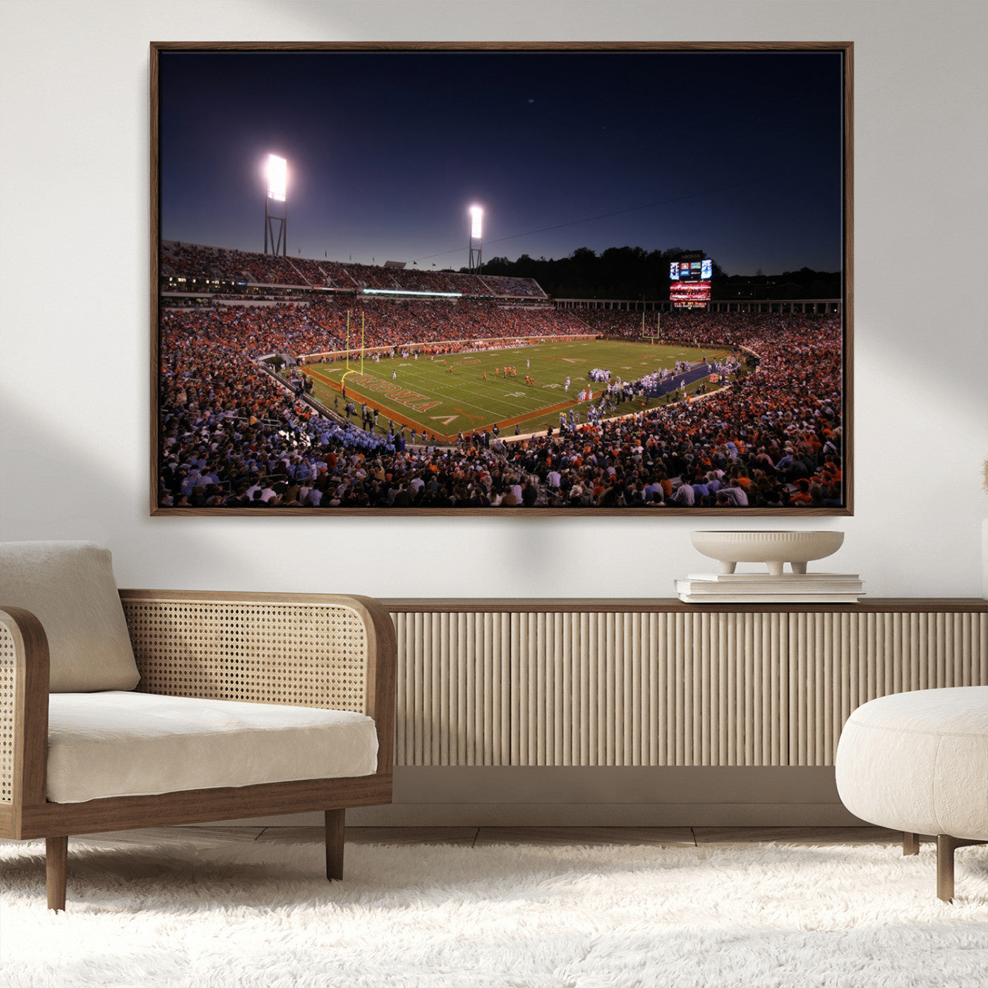 MGV-FC-36X24 - Virginia Cavaliers Football Team Print - Charlottesville Scott Stadium Canvas Print Wall Art