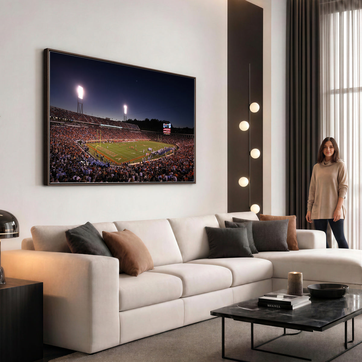 69378-MGV-CV-36X24 - Virginia Cavaliers Football Team Print - Charlottesville Scott Stadium Canvas Print Wall Art