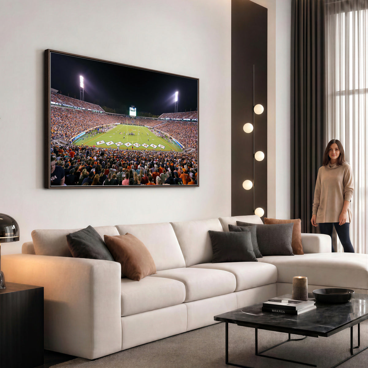 98441-MGV-CV-36X24 - Virginia Cavaliers Football Team Print - Charlottesville Scott Stadium Wall Art Canvas Print