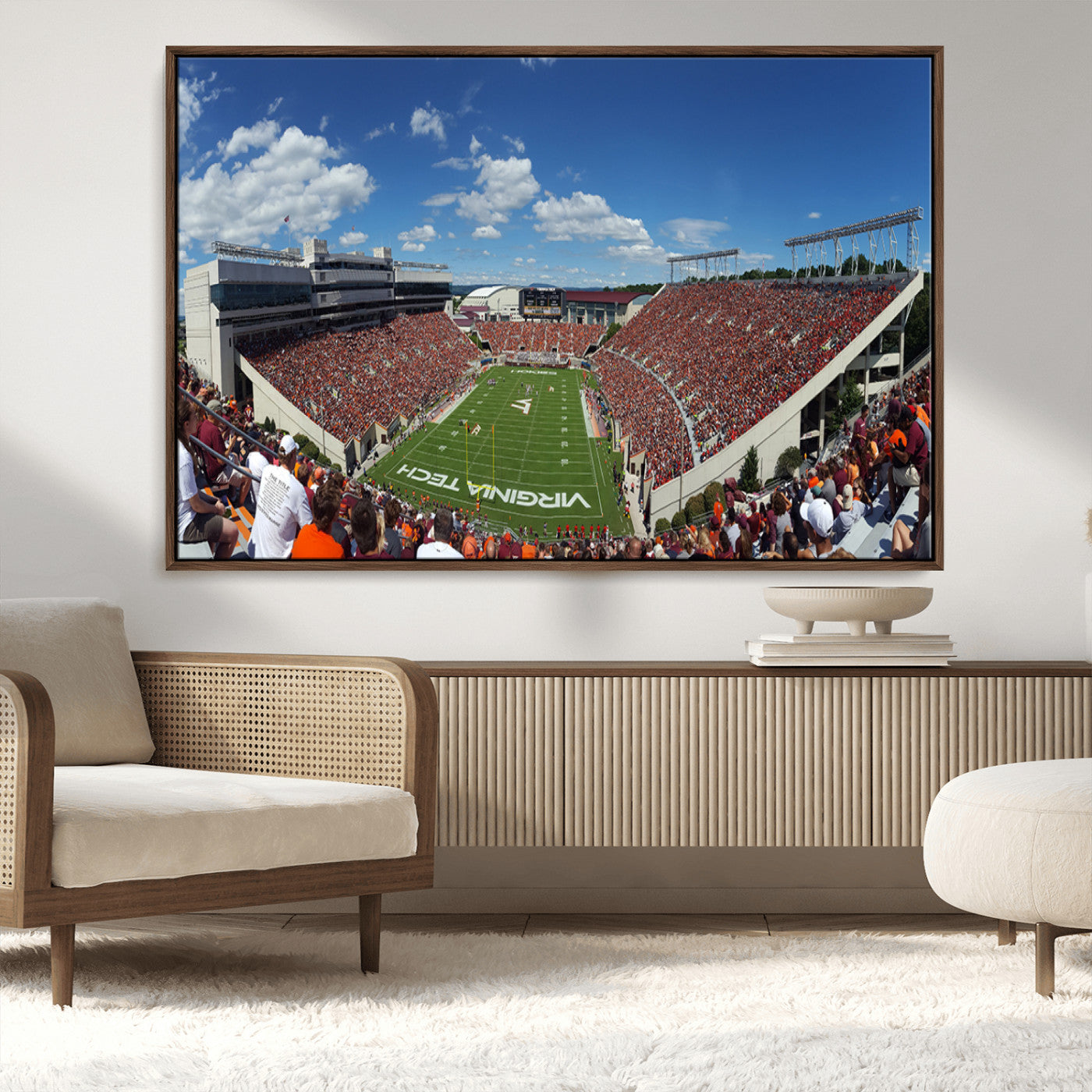 MGV-FC-36X24 - Virginia Tech Hokies Football Team Print - Blacksburg Lane Stadium Wall Art Canvas Print