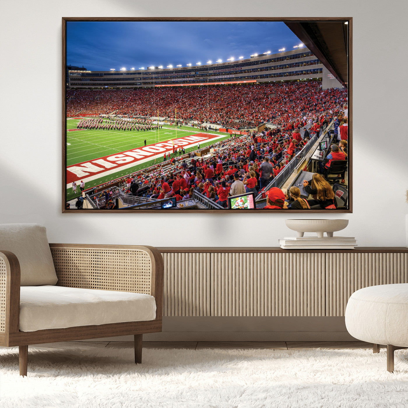 MGV-FC-36X24 - Wisconsin Badgers Football Team Print - Madison Camp Randall Stadium Wall Art, Wisconsin Badgers