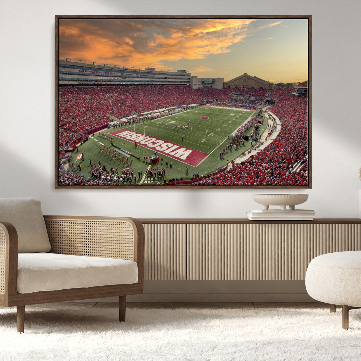 41472-MGV-CV-36X24-Camp Randall Stadium Wisconsin Badgers Large Wall Art Canvas Print | College Football Stadium Wall