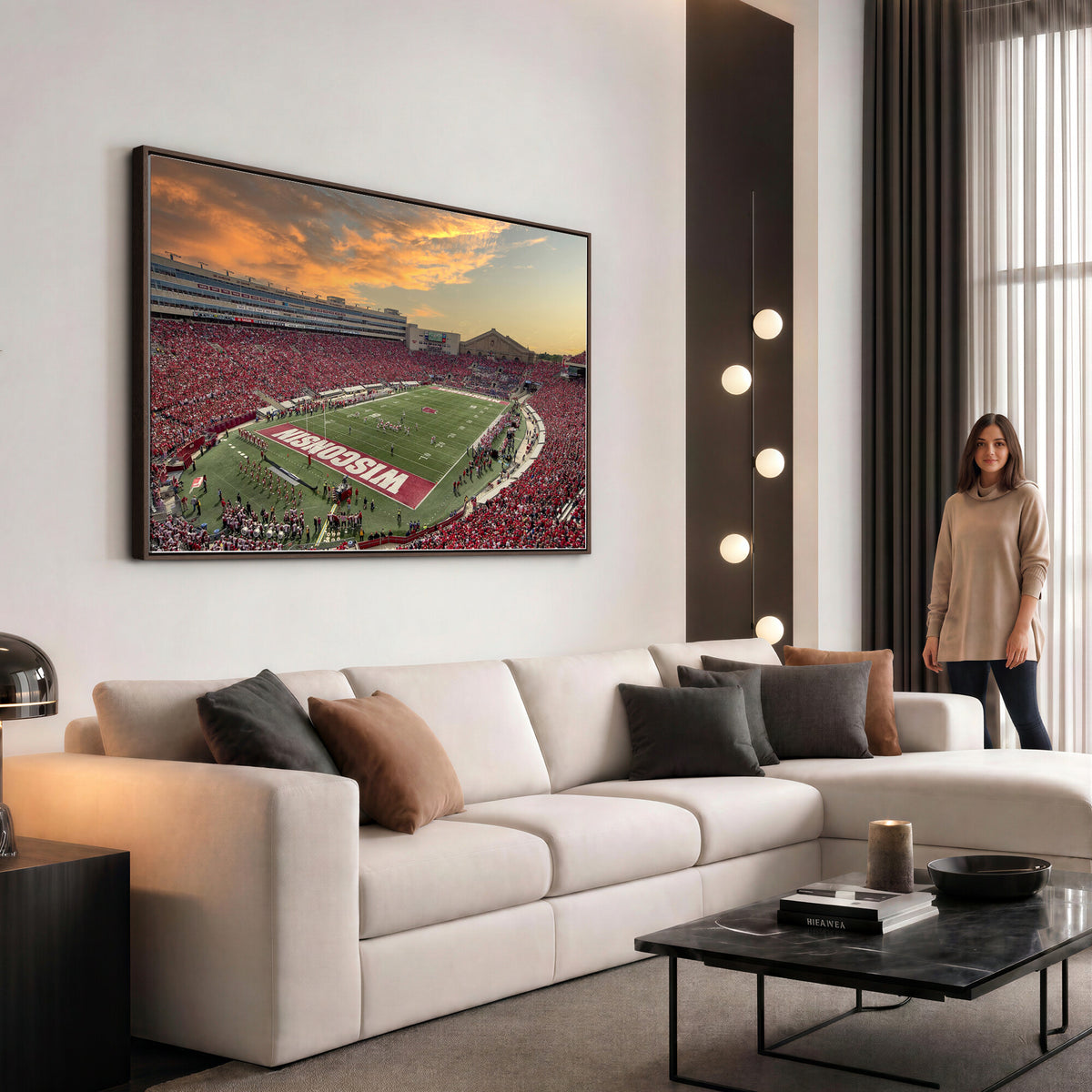 41472-MGV-CV-36X24 - Camp Randall Stadium Wisconsin Badgers Large Wall Art Canvas Print | College Football Stadium Wall