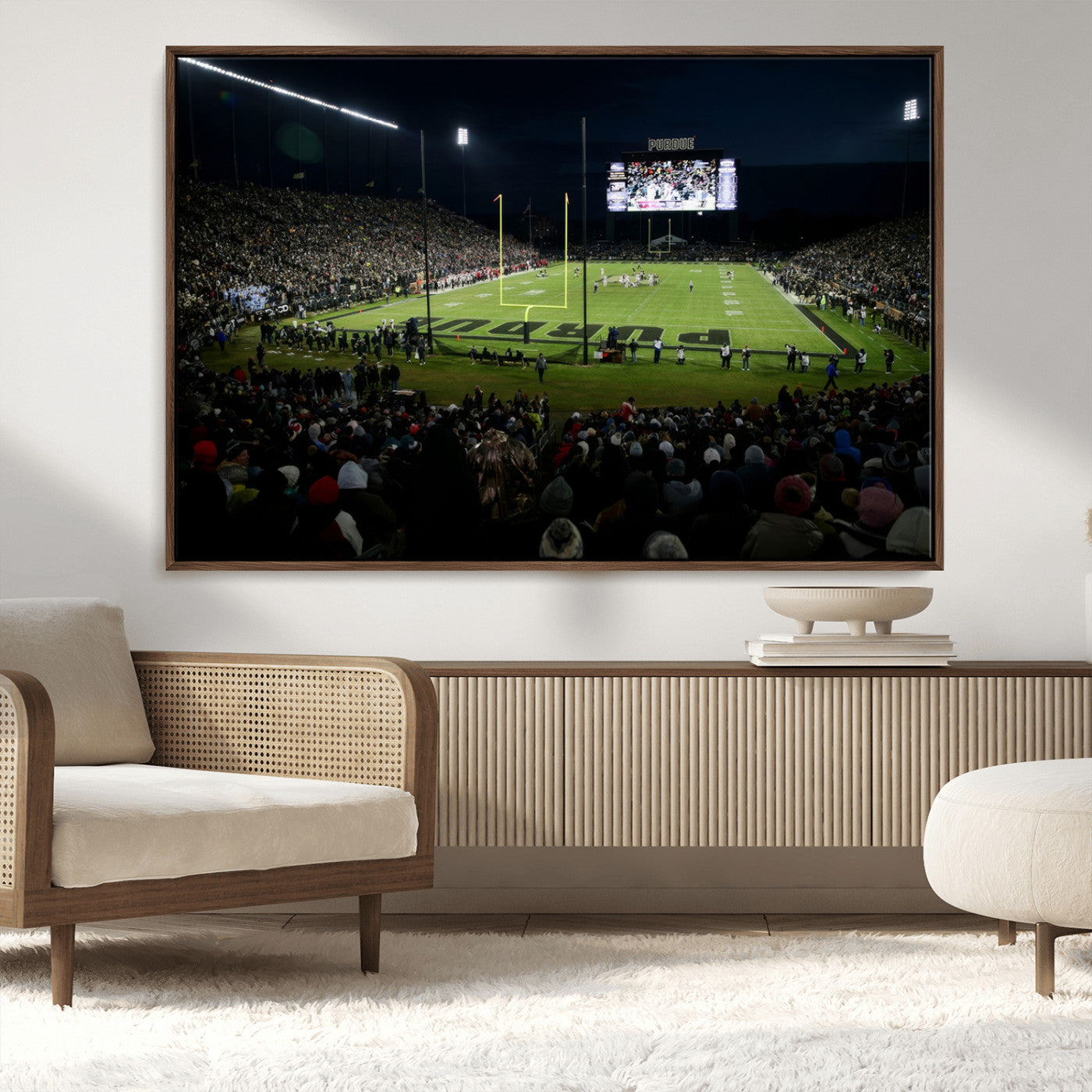 MGV-FC-36X24 - Purdue Boilermakers Football Team Print - West Lafayette Ross–Ade Stadium Wall Art Canvas Print