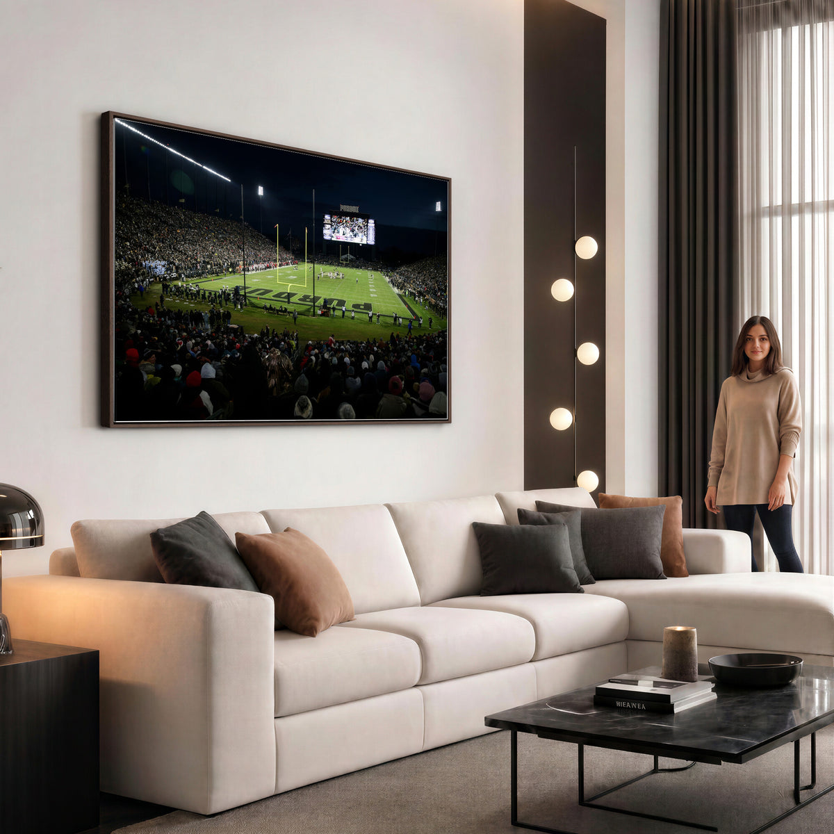 60140-MGV-CV-36X24 - Purdue Boilermakers Football Team Print - West Lafayette Ross–Ade Stadium Wall Art Canvas Print