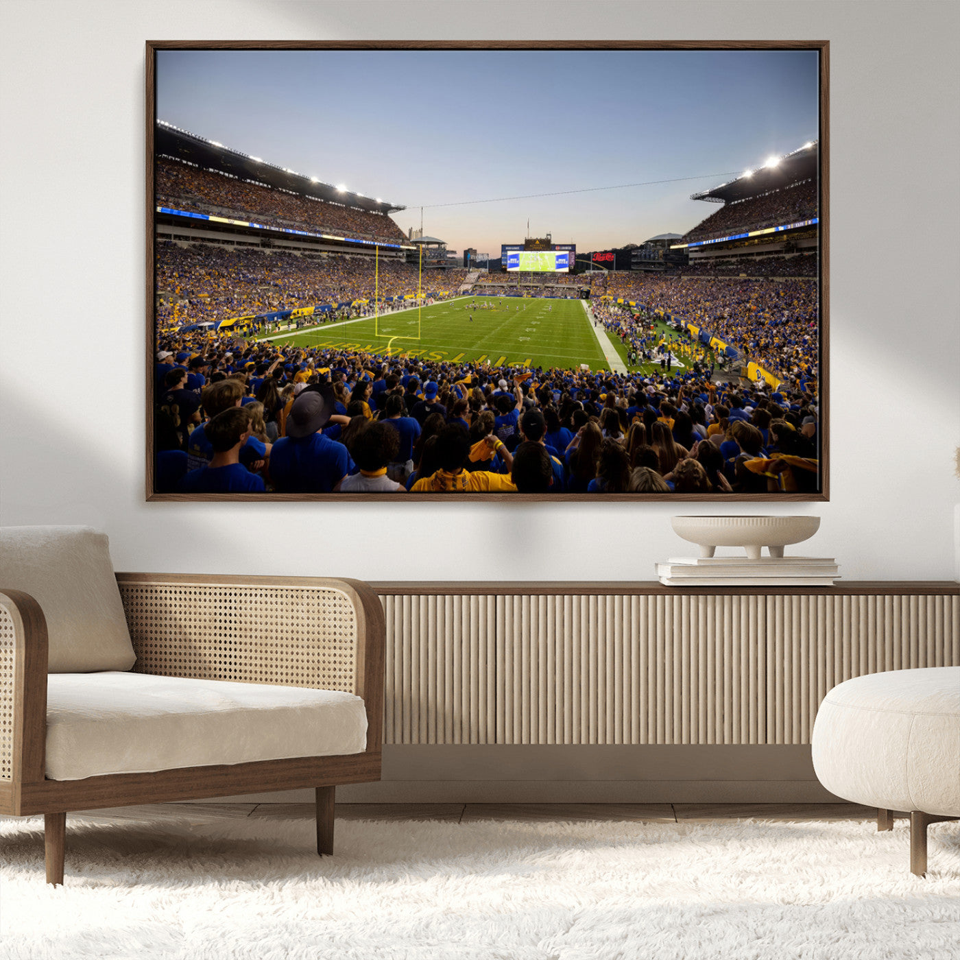 MGV-FC-36X24 - Pittsburgh Panthers Football Team Print - Pittsburgh Acrisure Stadium Wall Art Canvas Print