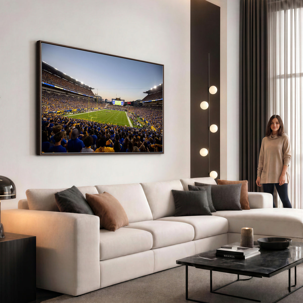 41853-MGV-CV-36X24 - Pittsburgh Panthers Football Team Print - Pittsburgh Acrisure Stadium Wall Art Canvas Print