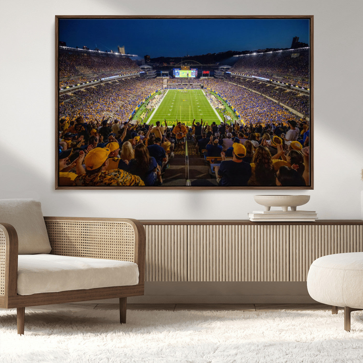 MGV-FC-36X24 - Pittsburgh Panthers Football Team Print - Pittsburgh Acrisure Stadium Wall Art Canvas Print