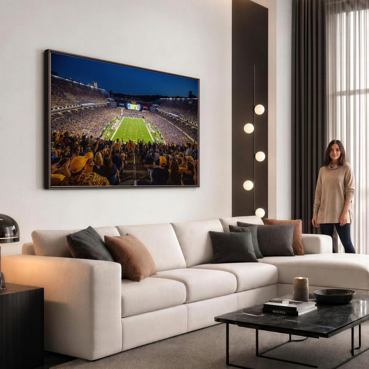 62297-MGV-CV-36X24 - Pittsburgh Panthers Football Team Print - Pittsburgh Acrisure Stadium Wall Art Canvas Print