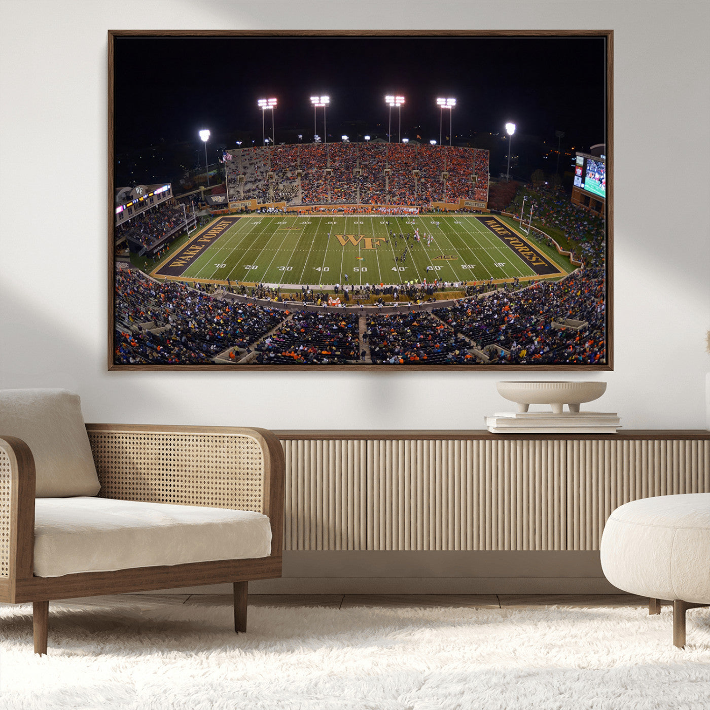 MGV-FC-36X24 - Demon Deacons Print Canvas, Football Team Print - Winston-Salem Allegacy Federal Credit Union