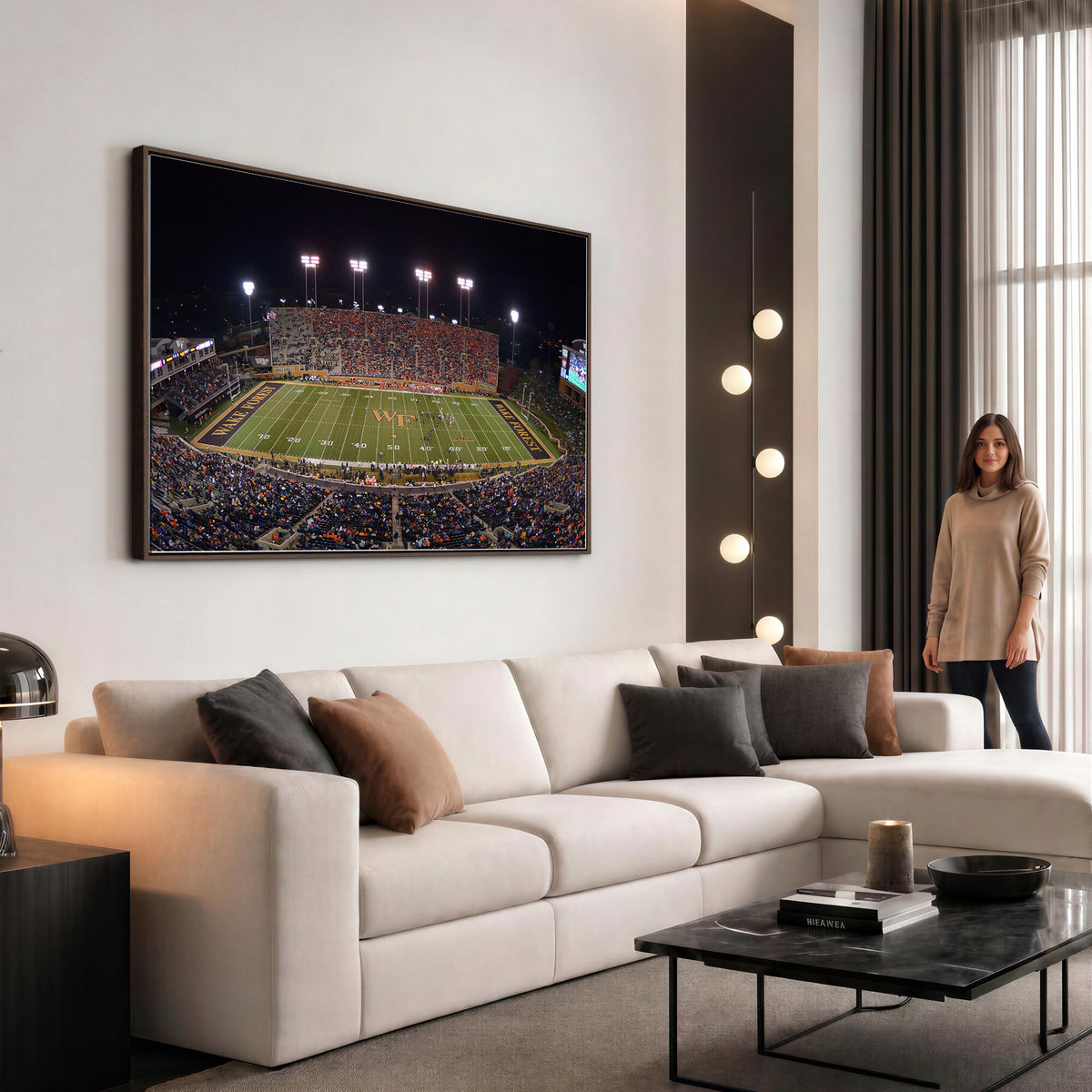 26033-MGV-CV-36X24 - Demon Deacons Print Canvas, Football Team Print