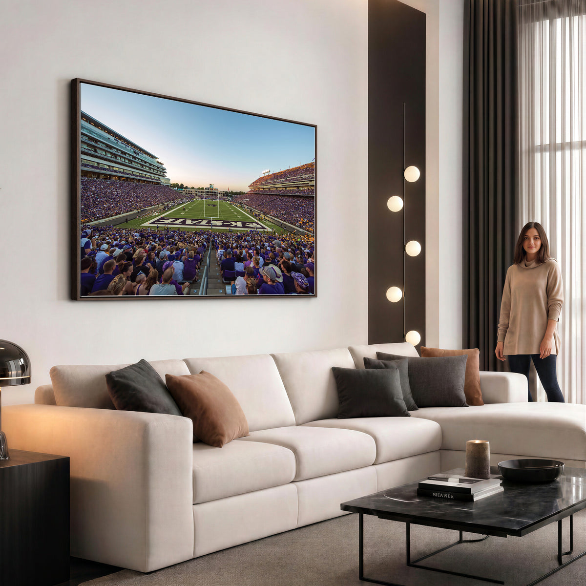 82792-MGV-CV-36X24 - Kansas State University Wildcats Football Team Print - Manhattan Bill Snyder Family Football Stadium