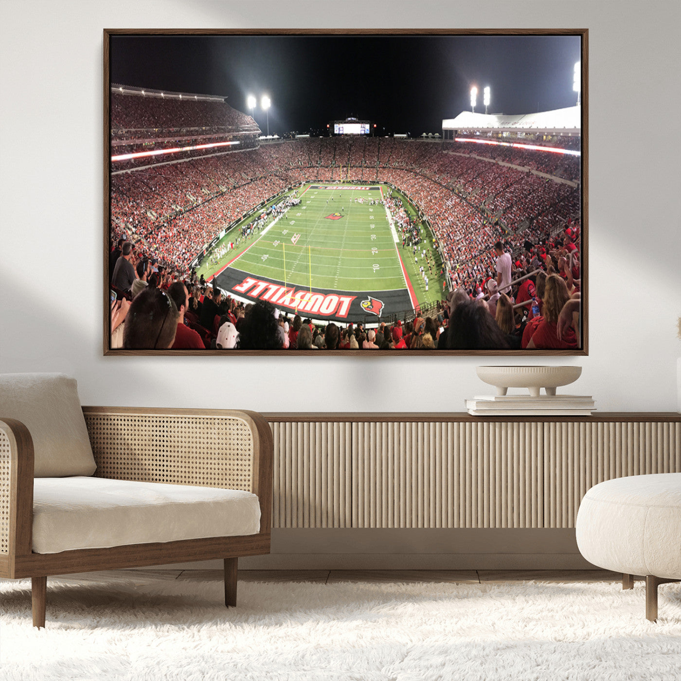 MGV-FC-36X24 - University of Louisville Cardinals Football Team Print - Louisville Cardinal Stadium Wall Art Canvas