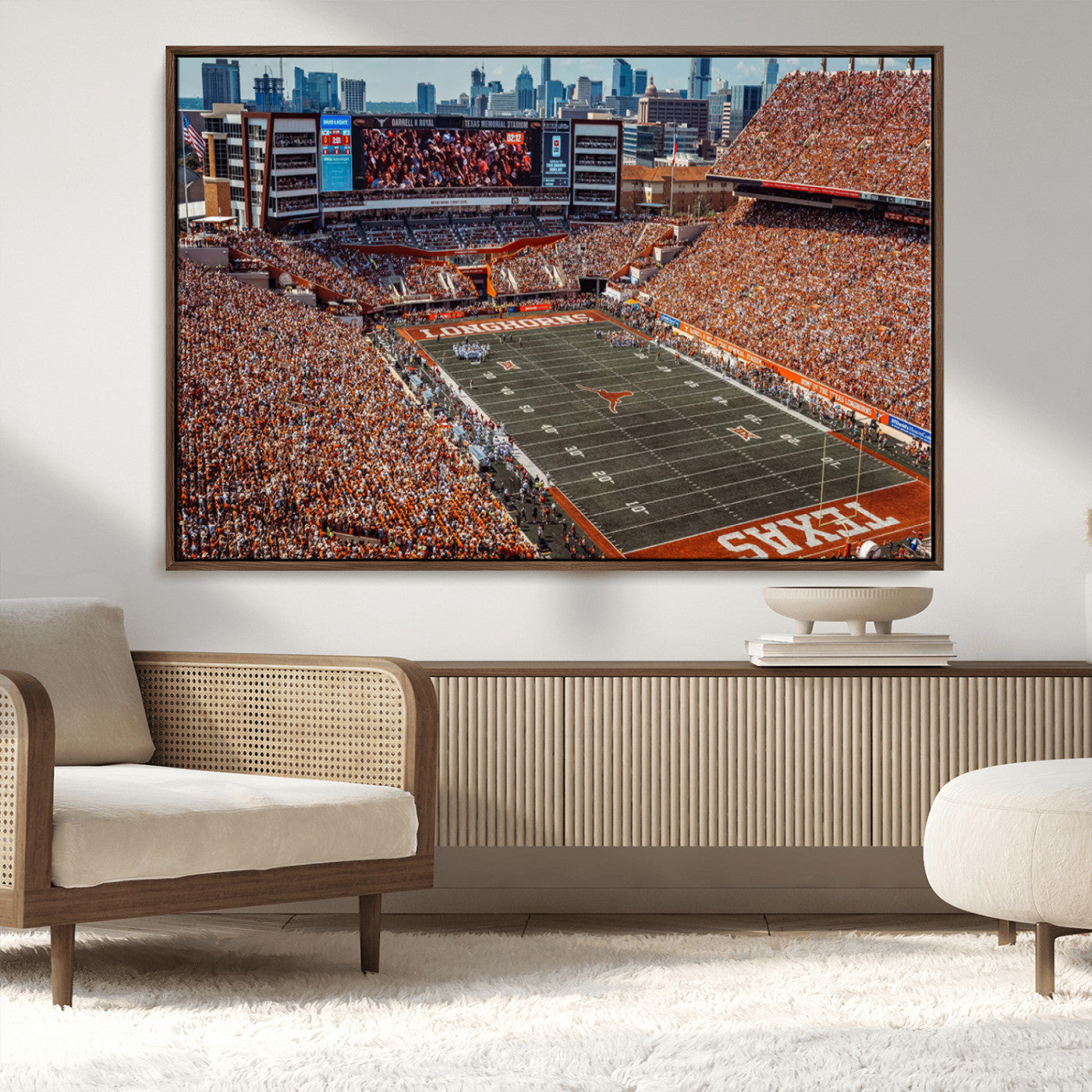 MGV-FC-36X24 - University of Texas Longhorns Football Team Print - Austin Darrell K Royal-Texas Memorial Stadium