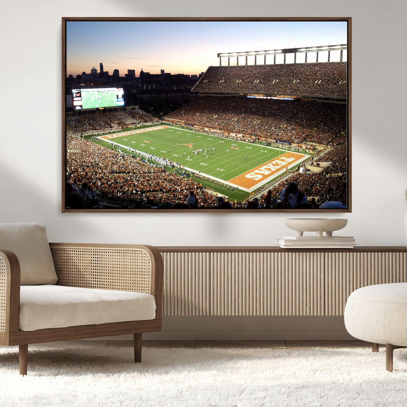 MGV-FC-36X24 - Darrell K Royal-Texas Memorial Stadium Canvas Wall Art - Texas Longhorns Football Match
