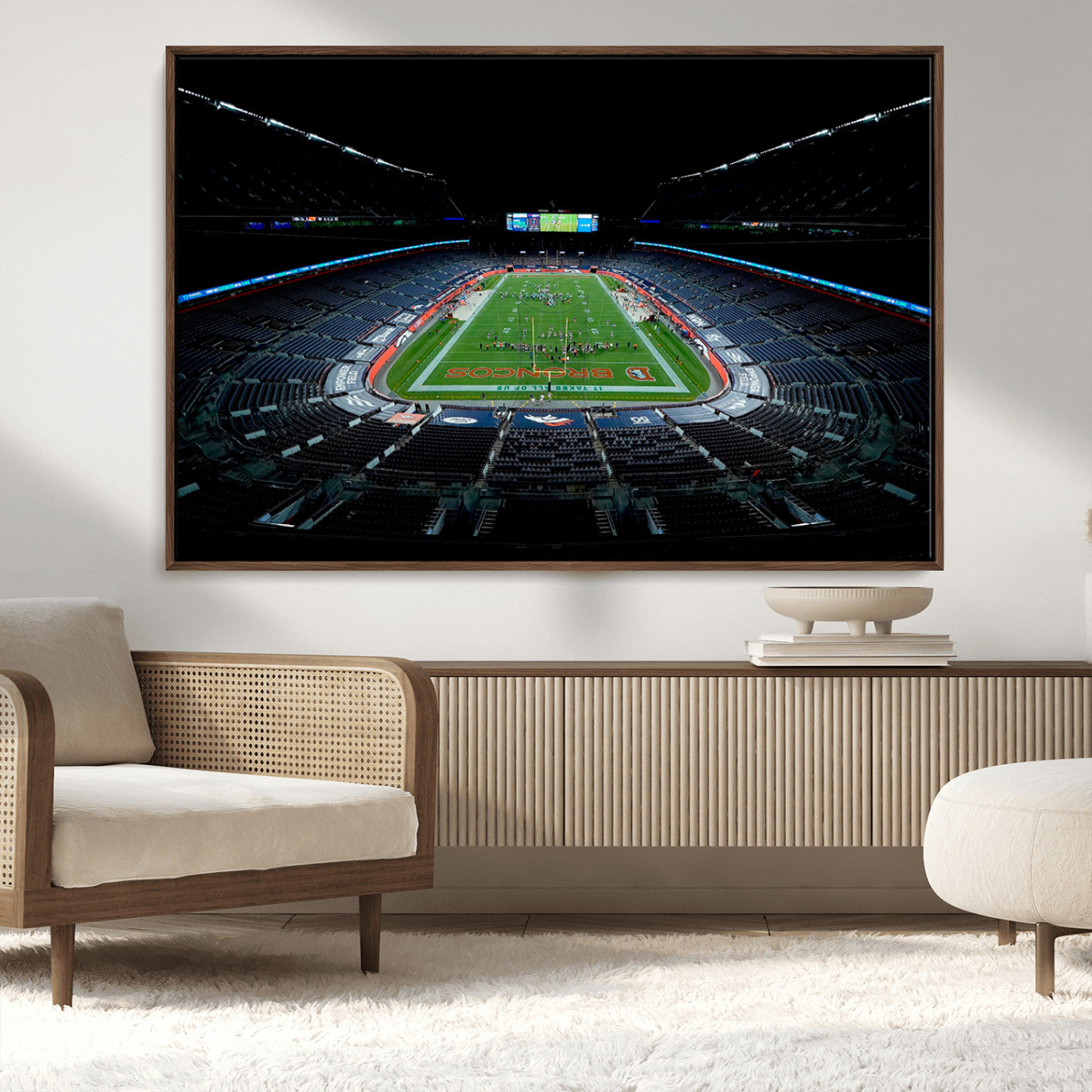 MGV-FC-36X24 - Denver Broncos Football Team Print Canvas- Denver Empower Field at Mile High Stadium Wall Art Canvas
