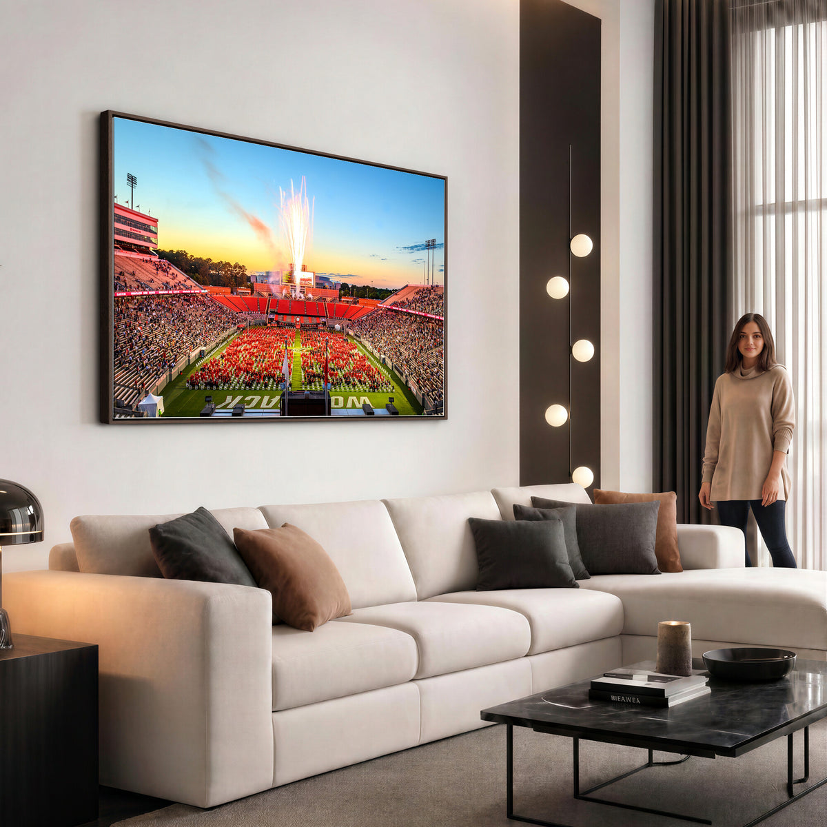 18017-MGV-CV-36X24 - North Carolina State University Canvas Print, Wolfpack Football Team Print