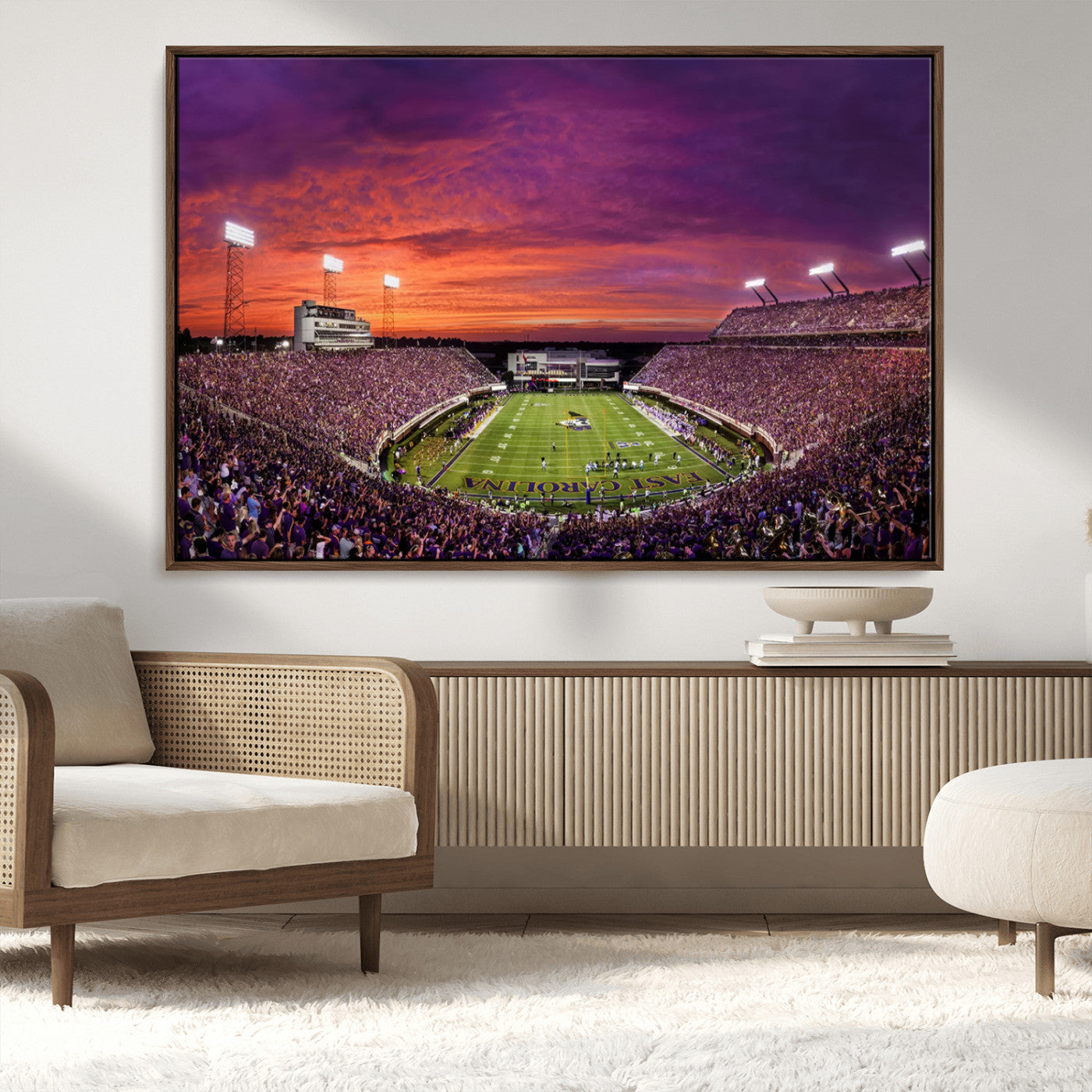 MGV-FC-36X24 - East Carolina University Pirates Football Print Canvas- Greenville Dowdy-Ficklen Stadium Wall Art