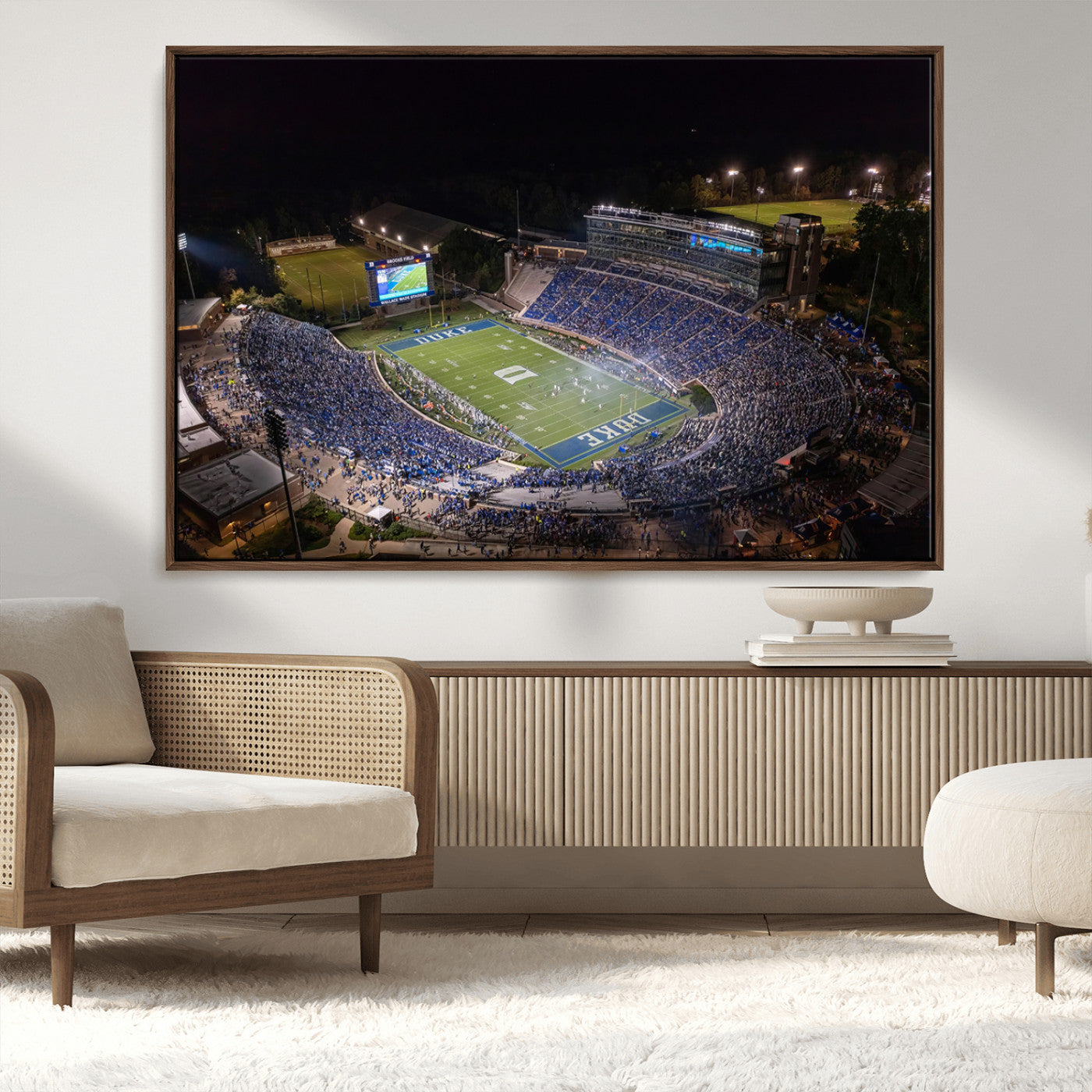 MGV-FC-36X24 - Duke University Blue Devils Football Print Canvas - Durham Wallace Wade Stadium Wall Art Canvas