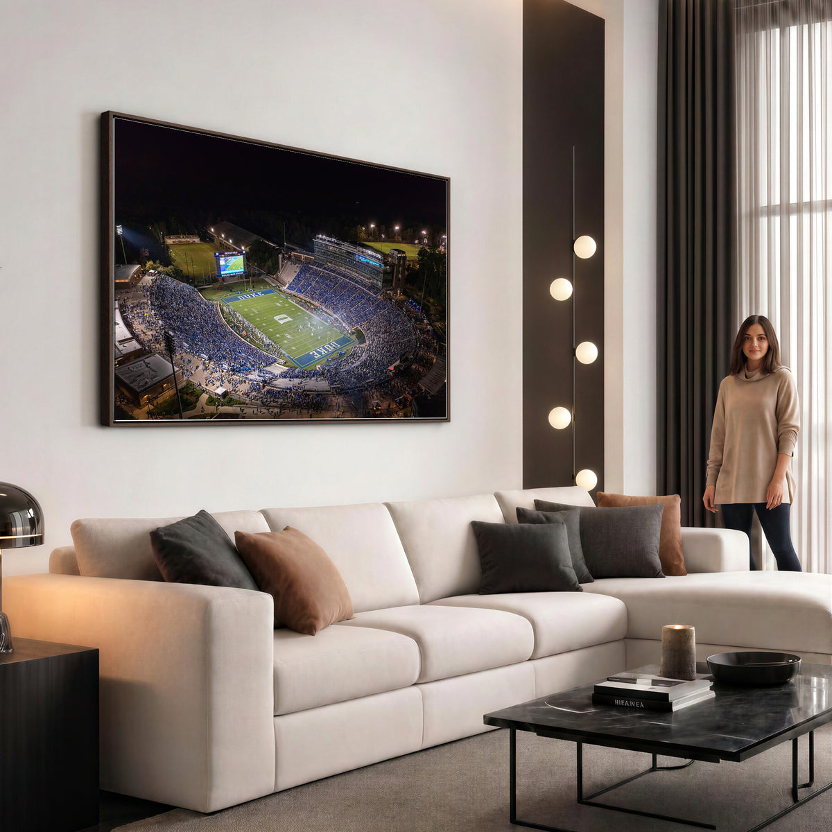 42347-MGV-CV-36X24 - Duke University Blue Devils Football Print Canvas - Durham Wallace Wade Stadium Wall Art Canvas