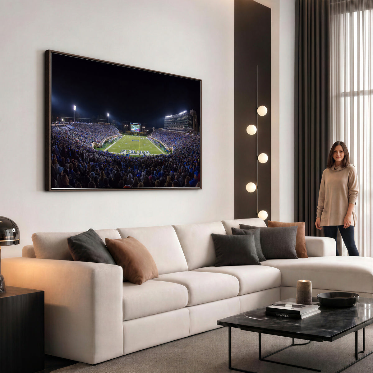 21070-MGV-CV-36X24 - Duke University Blue Devils Football Team Print - Durham Wallace Wade Stadium Wall Art Canvas Print